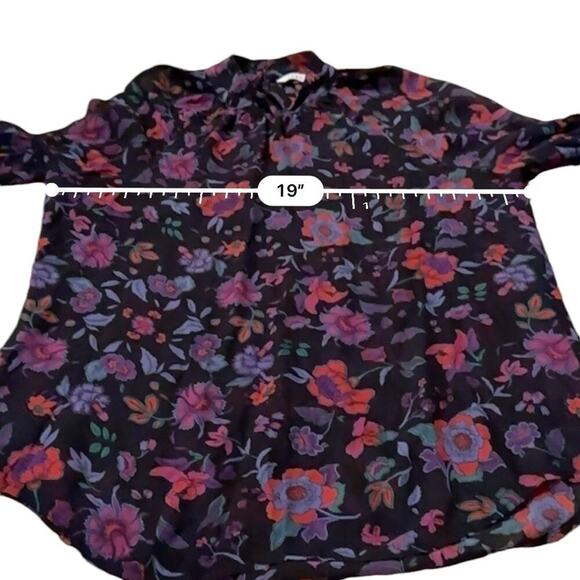 Veronica Beard Cicely Silk Multicolor‎ Floral Print Long Sleeve Blouse Sz 8 - Picture 8 of 9